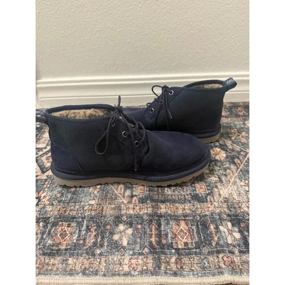 UGG Neumel Corduroy Navy Blue Suede Ankle Boots Mens 8 1114196